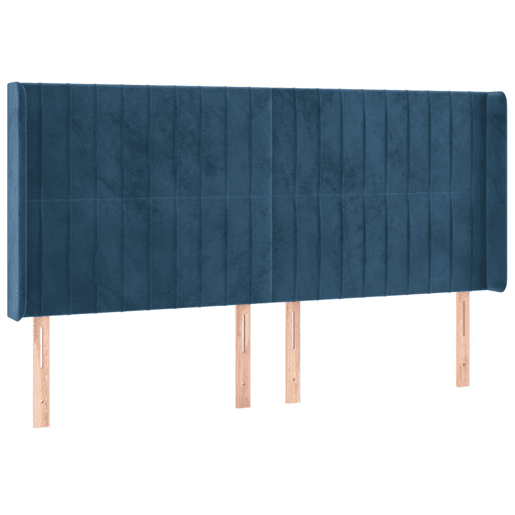 vidaXL Cabeceira cama c luzes LED veludo 203x16x118128cm azul-escuro vidaXL Cabeceira cama c luzes LED veludo 203x16x118128cm azul-escuro
