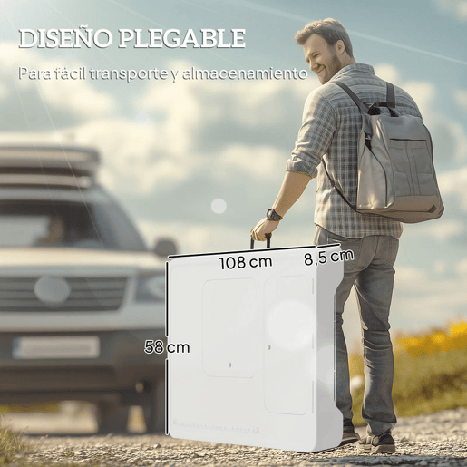 Outsunny Mesa para Campismo Dobrável Mesa Mesa com 2 Lavatórios Mangueira de Drenagem Estação de Limpeza para Pesca Exterior 108x58x92 cm Branco