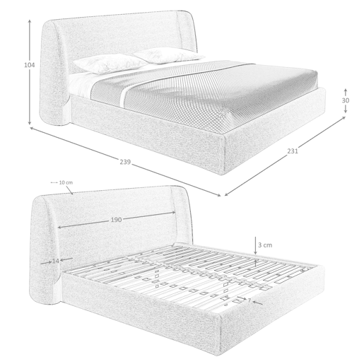 ANGEL CERDA Cama em tecido design atual