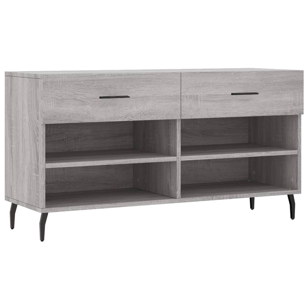 Vidaxl banco zapatero madera de ingeniería gris sonoma 102x35x55 cm