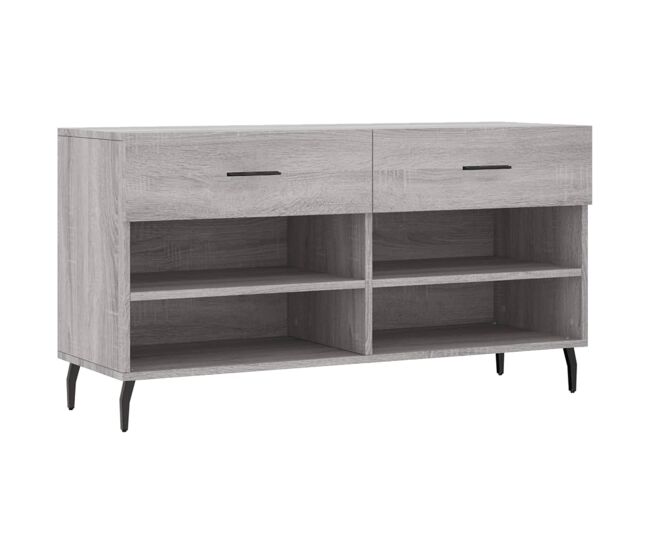 Vidaxl banco zapatero madera de ingeniería gris sonoma 102x35x55 cm