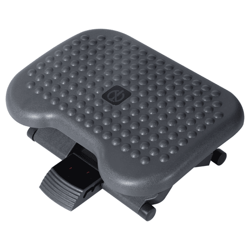 HOMCOM Apoio de pés ergonômico ajustável para escritório 46 x 35 cm Cinza escura