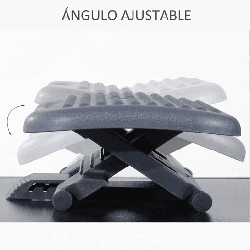 HOMCOM Apoio de pés ergonômico ajustável para escritório 46 x 35 cm Cinza escura