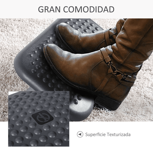 HOMCOM Apoio de pés ergonômico ajustável para escritório 46 x 35 cm Cinza escura
