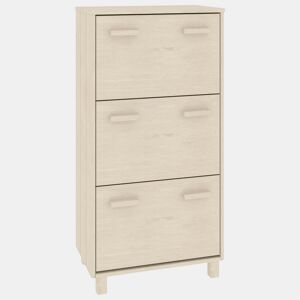 vidaXL Sapateira HAMAR 59,5x35x117 cm pinho maciço castanho-mel