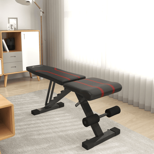 SPORTNOW Banco de Abdominais Ajustável Banco de Musculação Dobrável para Treino de Corpo Completo em Casa Ginásio 82x35x42,5-107 cm Preto