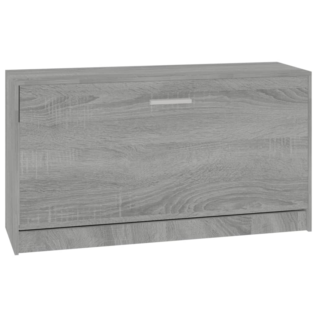 Vidaxl banco zapatero madera contrachapada gris sonoma 80x24x45 cm