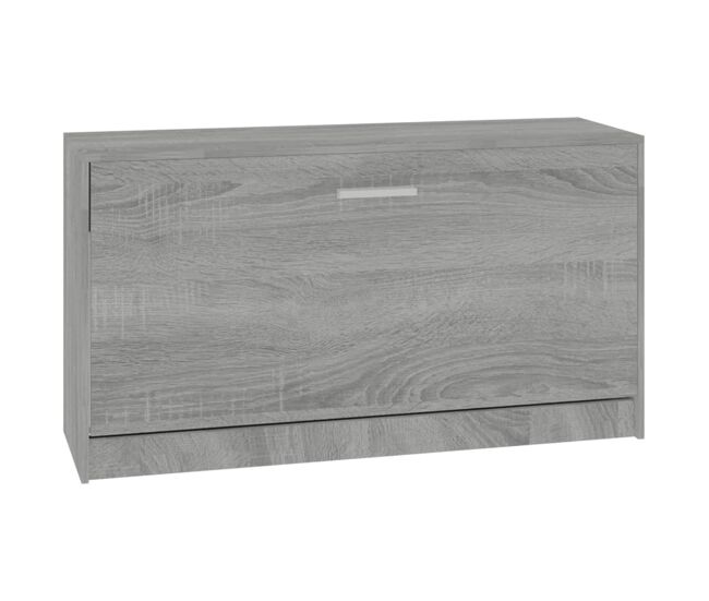 Vidaxl banco zapatero madera contrachapada gris sonoma 80x24x45 cm