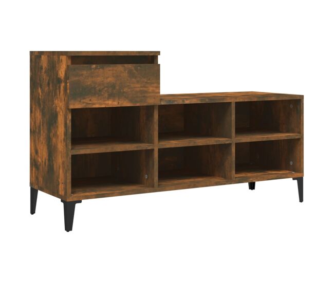 Vidaxl mueble zapatero madera contrachapada roble ahumado 102x36x60 cm