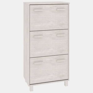 vidaXL Sapateira HAMAR 59,5x35x117 cm pinho maciço branco