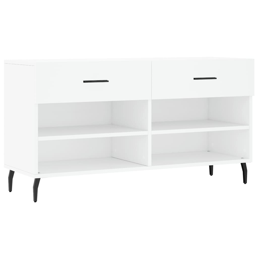 Vidaxl banco zapatero madera de ingeniería blanco 102x35x55 cm