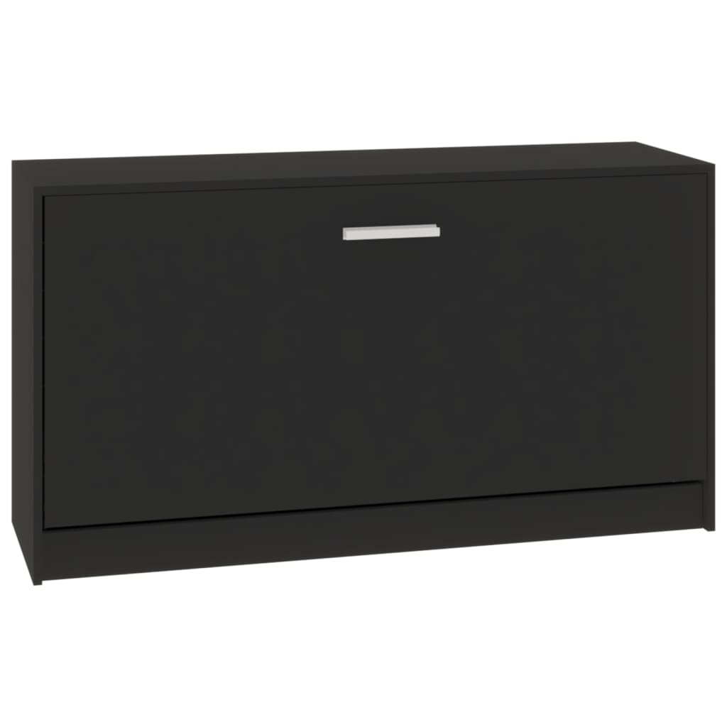 Vidaxl banco zapatero negro 80x24x45 cm madera de ingeniería