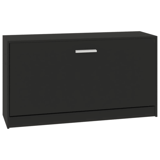 vidaXL Banco para sapatos preto 80x24x45 cm madeira projetada vidaXL Banco para sapatos preto 80x24x45 cm madeira projetada