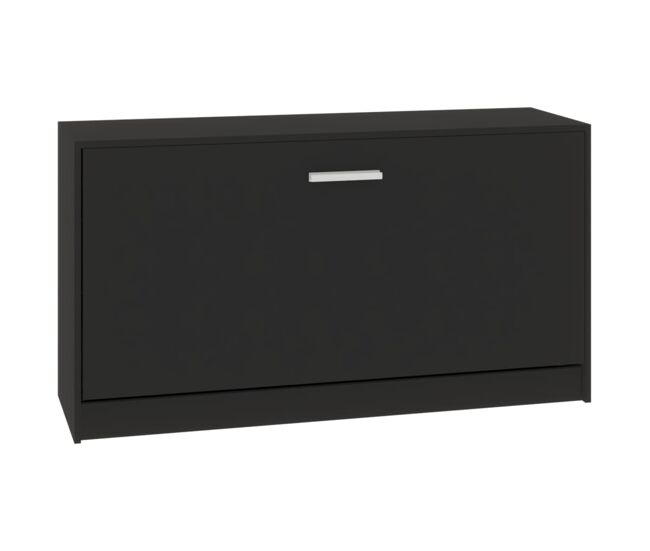 Vidaxl banco zapatero negro 80x24x45 cm madera de ingeniería