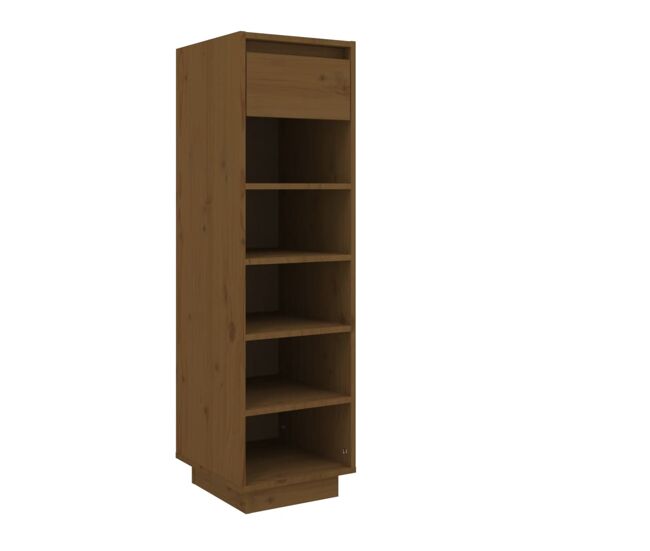 Vidaxl mueble zapatero de madera maciza pino marrón miel 30x34x105 cm