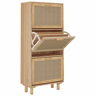 vidaXL Sapateira 52x25x115 cm derivados madeiravime natural castanho