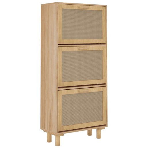 vidaXL Sapateira 52x25x115 cm derivados madeiravime natural castanho vidaXL Sapateira 52x25x115 cm derivados madeiravime natural castanho