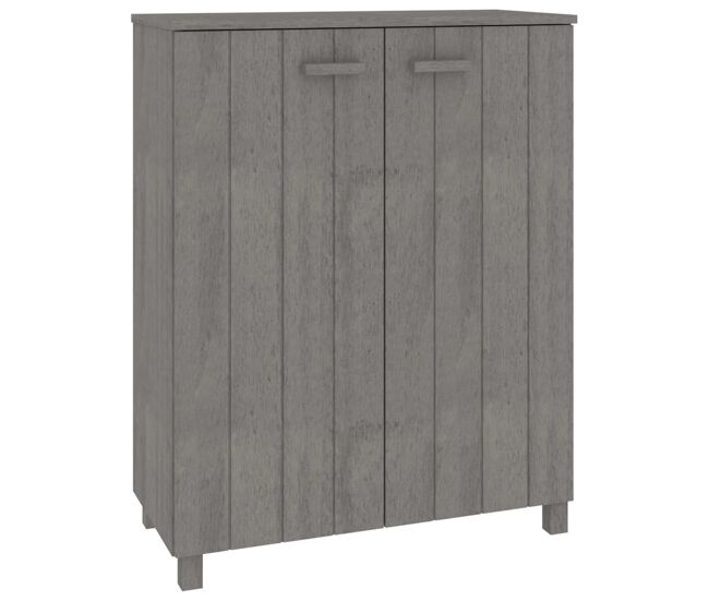 Vidaxl zapatero hamar madera maciza pino gris claro 85x40x108 cm
