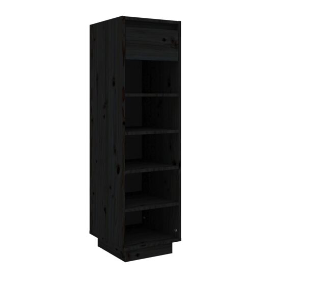 Vidaxl mueble zapatero de madera maciza de pino negro 30x34x105 cm