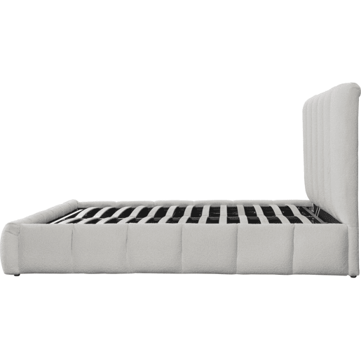 Cama Boucle com baú Annie - 160 x 200 cm - Branco