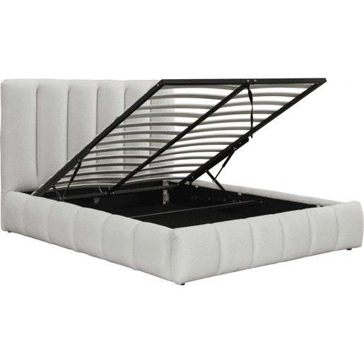 Cama Boucle com baú Annie - 160 x 200 cm - Branco