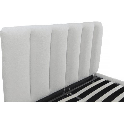 Cama Boucle com baú Annie - 160 x 200 cm - Branco