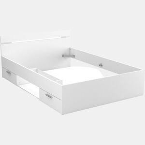 Cama de casal em madeira Michigan - 140 x 200 cm - Branca