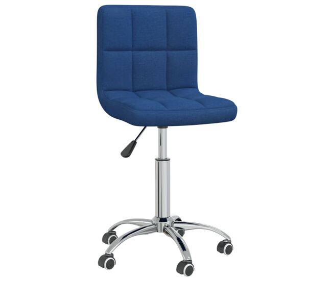 Vidaxl silla de comedor giratoria tela azul