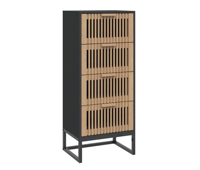Vidaxl aparador alto madera contrachapada negro 40x30x95 cm