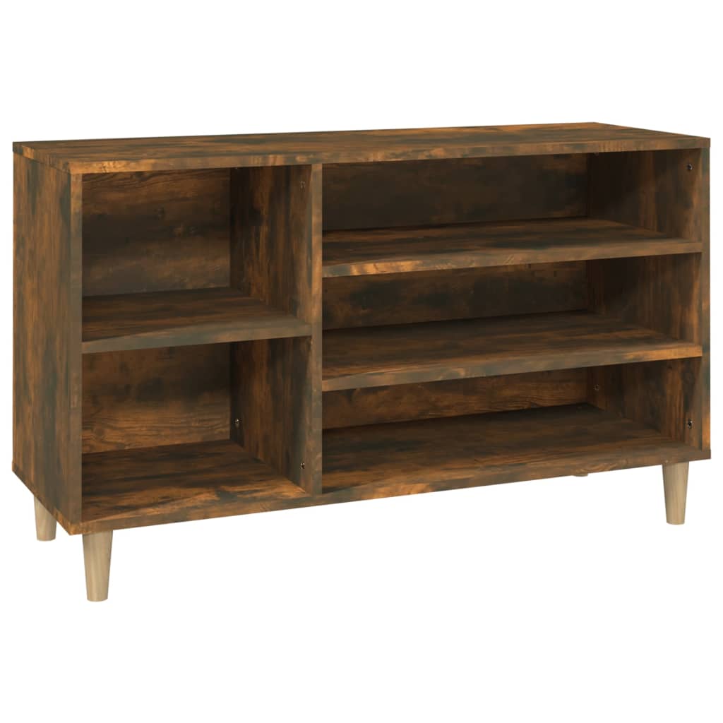Vidaxl mueble zapatero madera contrachapada roble ahumado 102x36x60 cm