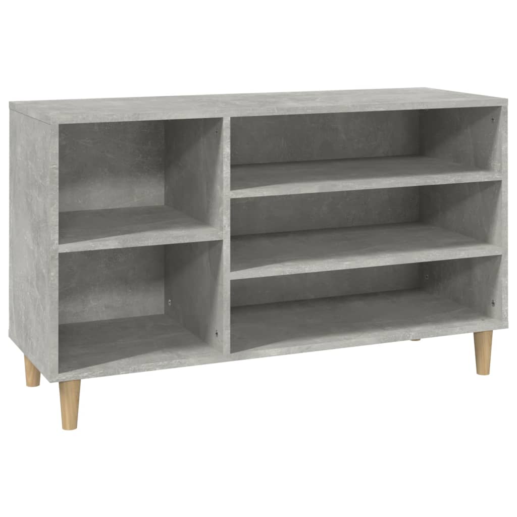 Vidaxl mueble zapatero madera contrachapada gris hormigón 102x36x60 cm