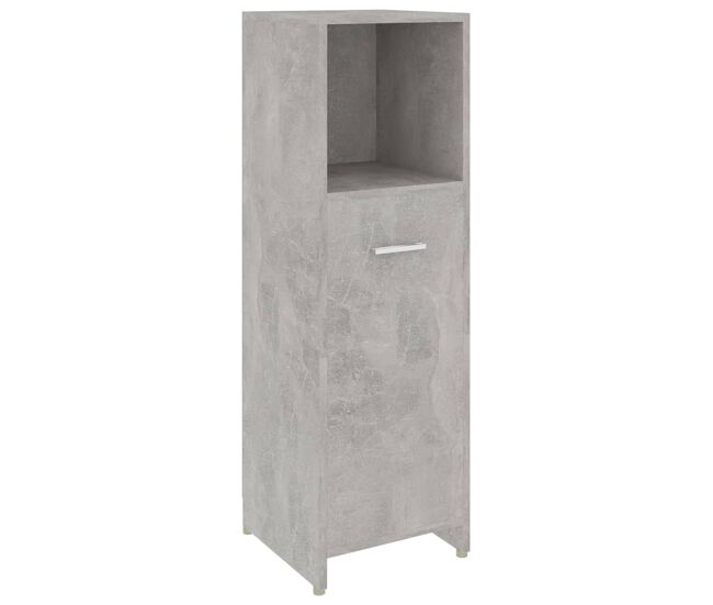 Vidaxl armario de baño madera contrachapada gris hormigón 30x30x95 cm