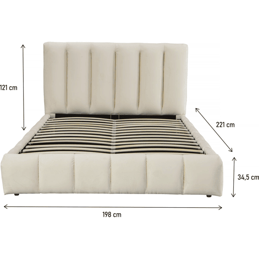 Cama com baú Annie 180 x 200 cm - Bege