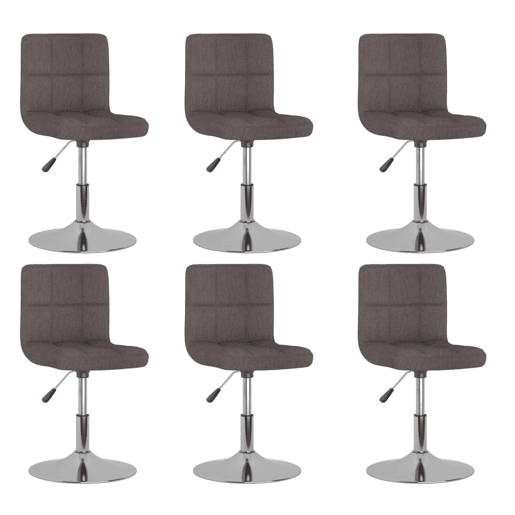vidaXL Cadeiras de jantar giratórias 6 pcs tecido cinzento-acastanhado