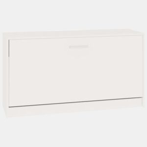vidaXL Banco para sapatos branco brilhante 80x24x45 cm madeira projetada