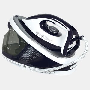 HOMCOM Ferro com Caldeira 2600W 100 gmin 8 Bares Função ECO Base de Cerâmica Engomagem Vertical Potente Desligamento Automático Sistema Anticalcário Autolimpeza Depósito Removível 1,5 L 37x19,8x24 cm Azul