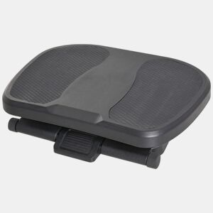 HOMCOM Apoio para os Pés com Superfície Texturizada Apoio para os Pés com Inclinação de 0-30° Massagem e Altura Ajustável em 3 Níveis para Escritório 45x34x10-16,5 cm Preto