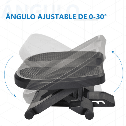 HOMCOM Apoio para os Pés com Superfície Texturizada Apoio para os Pés com Inclinação de 0-30° Massagem e Altura Ajustável em 3 Níveis para Escritório 45x34x10-16,5 cm Preto