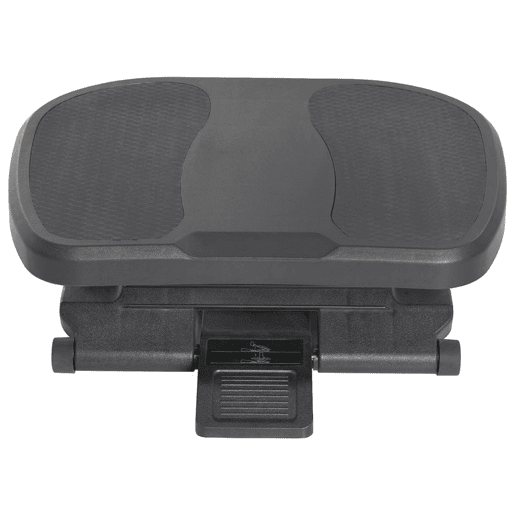 HOMCOM Apoio para os Pés com Superfície Texturizada Apoio para os Pés com Inclinação de 0-30° Massagem e Altura Ajustável em 3 Níveis para Escritório 45x34x10-16,5 cm Preto