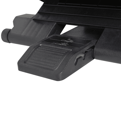HOMCOM Apoio para os Pés com Superfície Texturizada Apoio para os Pés com Inclinação de 0-30° Massagem e Altura Ajustável em 3 Níveis para Escritório 45x34x10-16,5 cm Preto