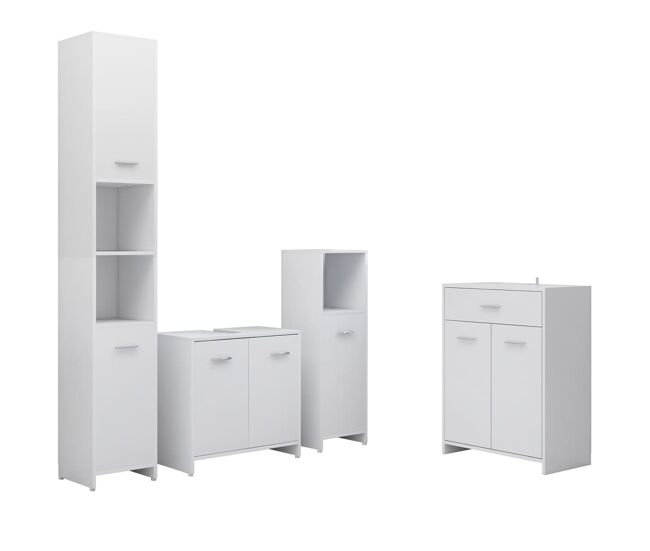 Vidaxl juego de muebles de baño 4 piezas blanco