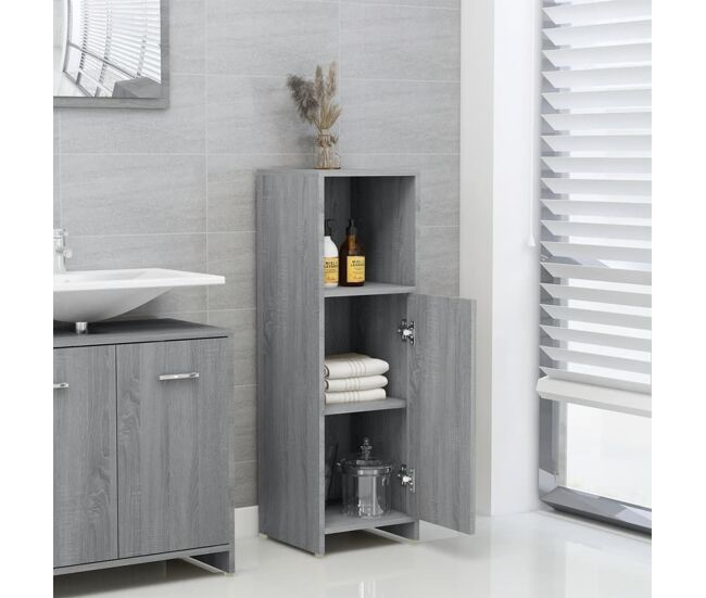 Vidaxl armario de baño madera contrachapada gris sonoma 30x30x95 cm