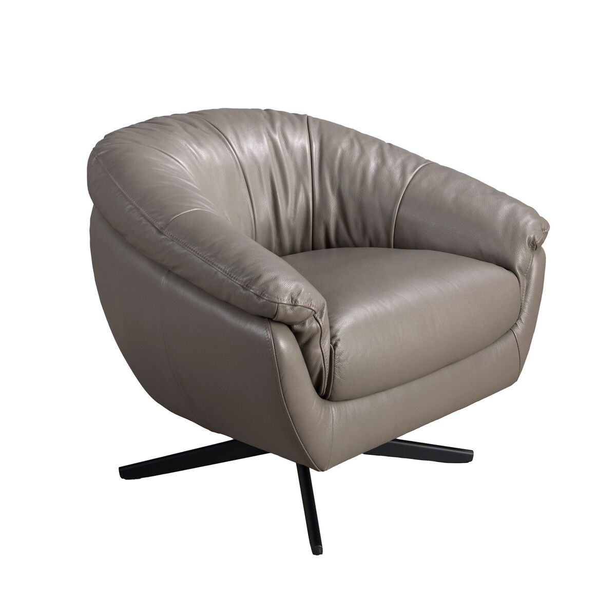 ANGEL CERDA Sillón giratorio piel gris