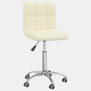 vidaXL Cadeira de jantar giratória tecido cor creme