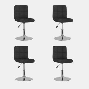 vidaXL Cadeiras de jantar giratórias 4 pcs tecido preto