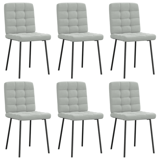 vidaXL Cadeiras de jantar 6 pcs veludo cinzento-claro vidaXL Cadeiras de jantar 6 pcs veludo cinzento-claro