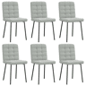 vidaXL Cadeiras de jantar 6 pcs veludo cinzento-claro