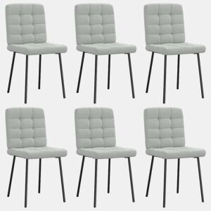 vidaXL Cadeiras de jantar 6 pcs veludo cinzento-claro