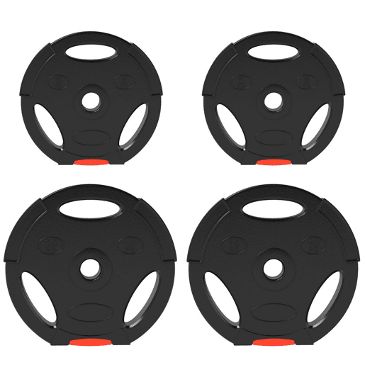 SPORTNOW Conjunto de Discos de Pesos de 4 Peças Discos de Pesos 2x10 kg e 2x5 kg com Orifícios de 2,5 cm para Treino Fitness em Casa Ginásio Preto