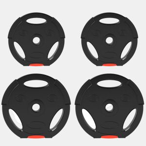 SPORTNOW Conjunto de Discos de Pesos de 4 Peças Discos de Pesos 2x10 kg e 2x5 kg com Orifícios de 2,5 cm para Treino Fitness em Casa Ginásio Preto